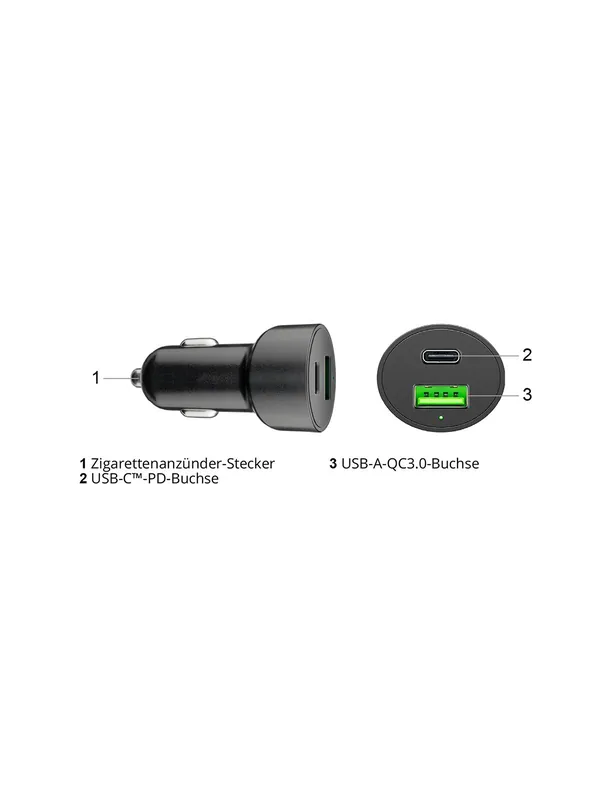 Comount Kfz-Ladeadapter, Dual USB A/C Zigarettenanzünder-Buchse Jetzt Kaufen