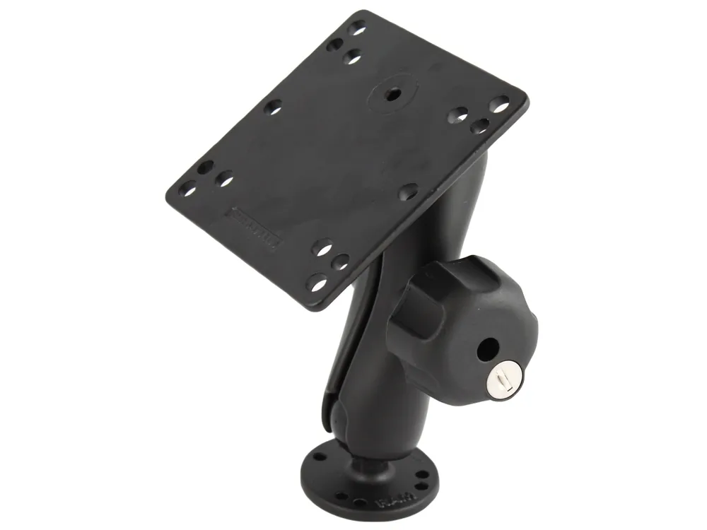 Sale RAM Mounts Aufbau-Set (verschließbar) - runde Basisplatte (AMPS), mittlerer Verbindungsarm (mit Sicherungsschloß), VESA-Platte (75x75 u. 100x100 mm Lo
