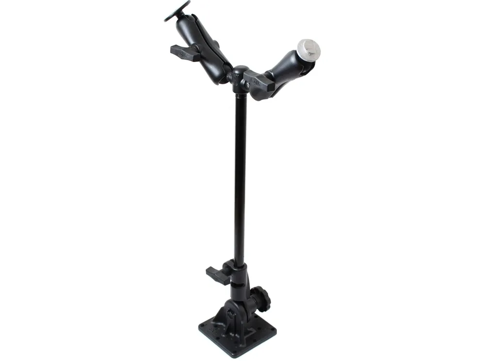 Markenprodukt RAM Mounts Ratchet Standhalterung mit Doppelhalterung - Stab ca. 450 mm, C-Kugel Aufnahmen (1,5 Zoll, oben)