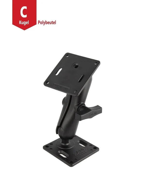 Heißes Angebot RAM Mounts VESA Aufbau-Set - 2x VESA-Platte (75x75 mm Lochraster), mittlerer Verbindungsarm, C-Kugel (1,5 Zoll), im Polybeutel