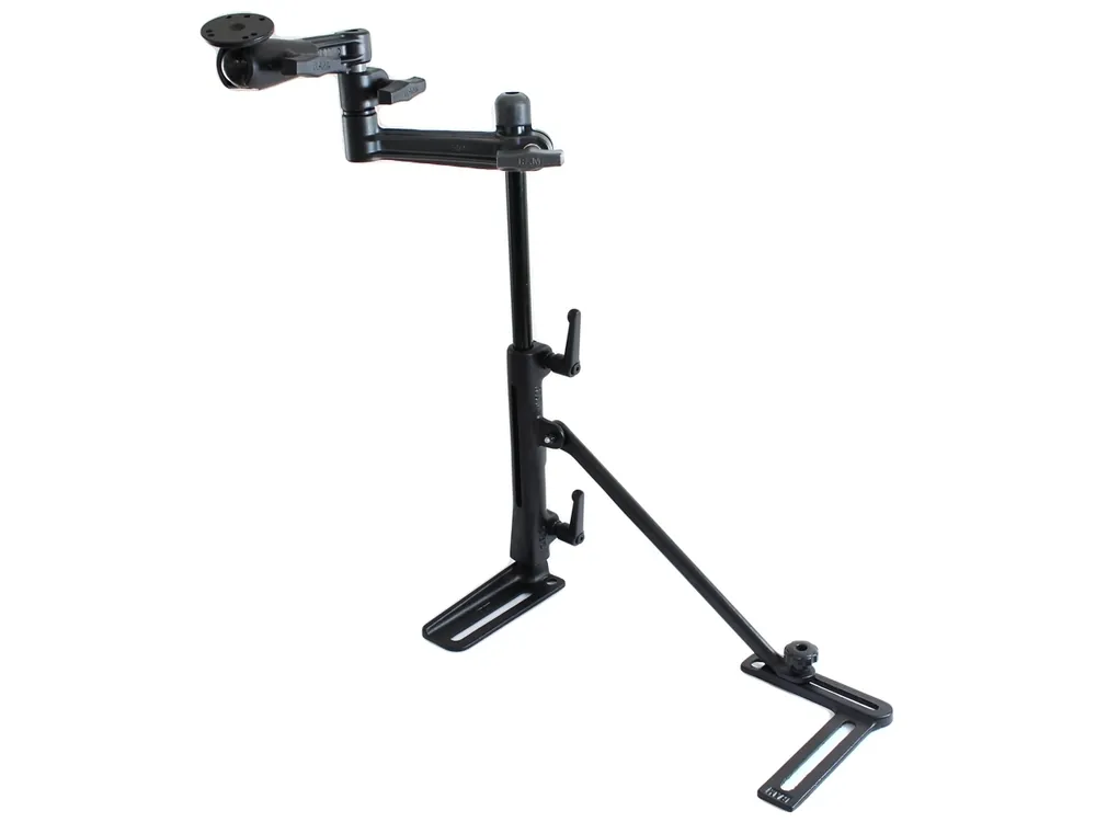RAM Mounts Fahrzeug Sitzschienen-Befestigung mit Rohr (ca. 450 mm) und AMPS-Anbindung (oben) - oberer Teil doppelt schwenkbar, C-Kugel (1,5 Zoll), im Rabatt