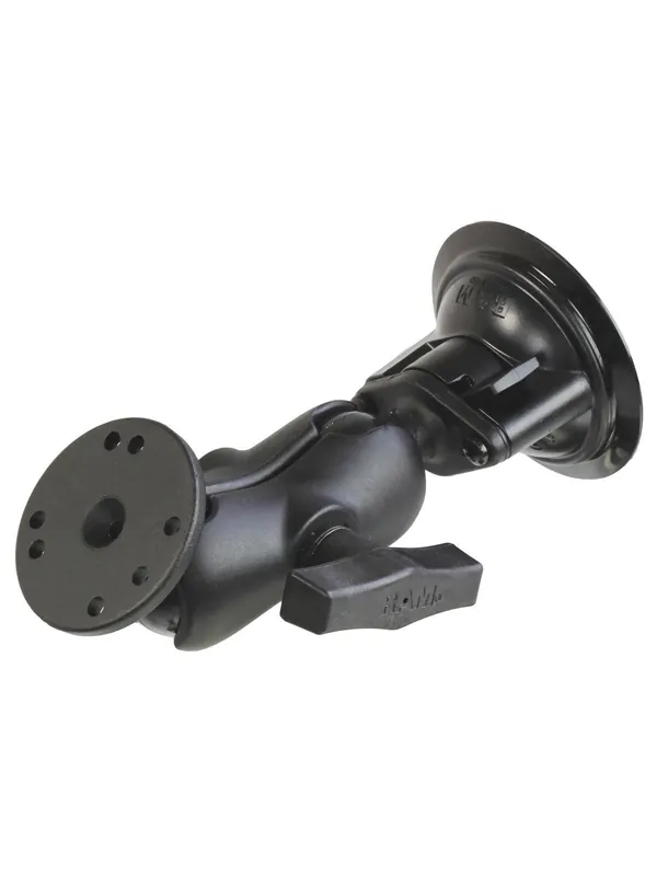 RAM Mounts Saugfuss-Set mit AMPS-Anbindung - kurzer Verbindungsarm, Diamond-Basisplatte (Trapez), runde Basisplatte, C-Kugel (1,5 Zoll), im Polybeutel Neu Im Sortiment