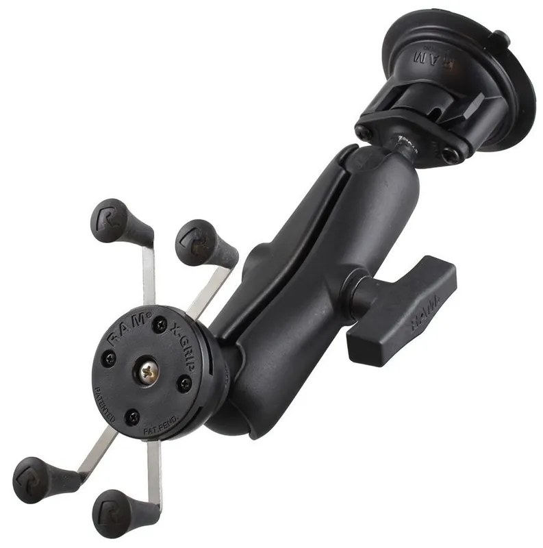 RAM Mounts X-Grip Saugfuss-Halterung für Smartphones bis 82,6 mm Breite - C-Kugel (1,5 Zoll), mittlerer Verbindungsarm Top-Seller