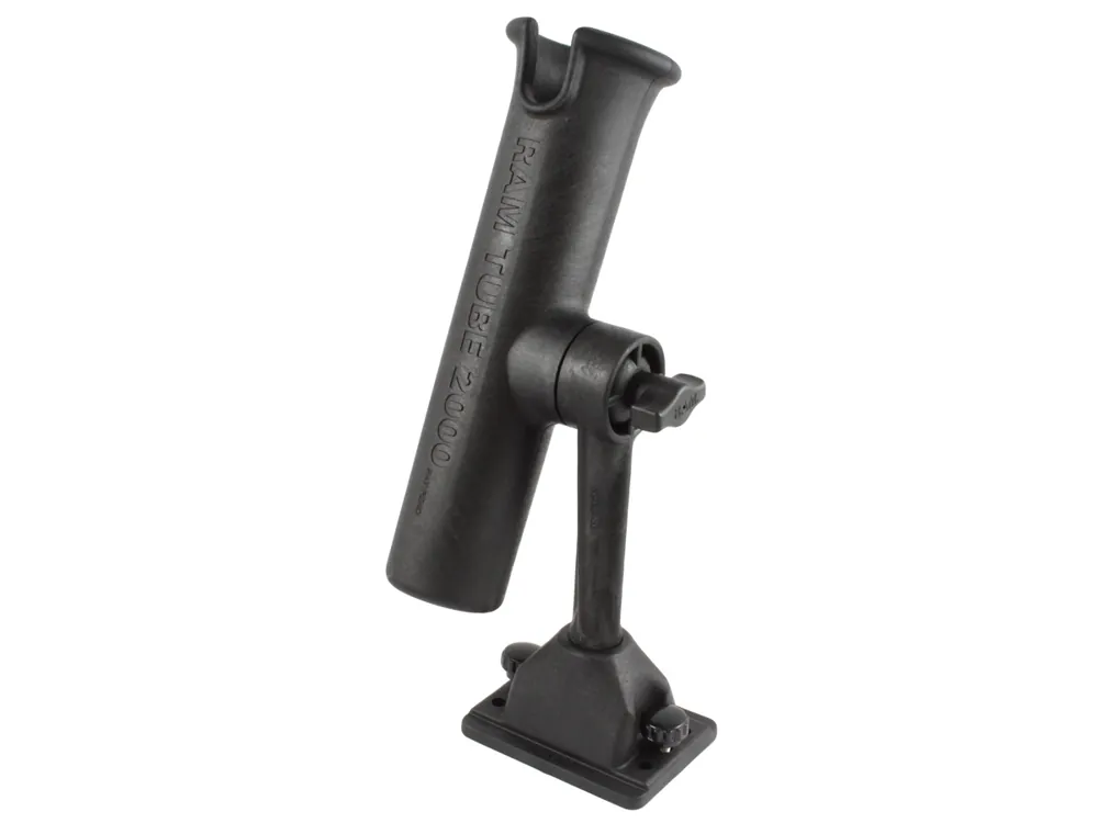 RAM Mounts Tube 2000 Flöten-Halterung für Angelruten mit Bulkhead-Bodenbasis - Spline Post Stift, Ratchet-System, im Polybeutel Must-Have