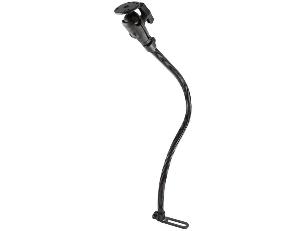 Expressversand RAM Mounts Pod I Fahrzeug Sitzschienen-Befestigung mit AMPS-Anbindung - flexibler Stab (ca. 750 mm), mittlerer Verbindungsarm, runde Basisplatte (C-Ku