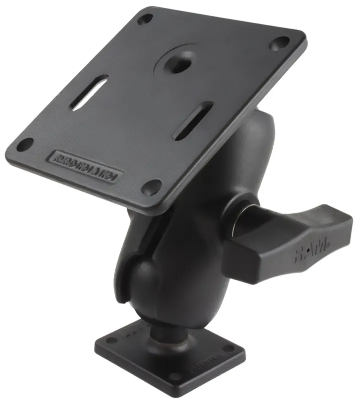 RAM Mounts Aufbau-Set - C-Kugel (1,5 Zoll), rechteckige Basisplatte, kurzer Verbindungsarm, VESA-Platte (75x75 mm Lochraster) Sichere Zahlung