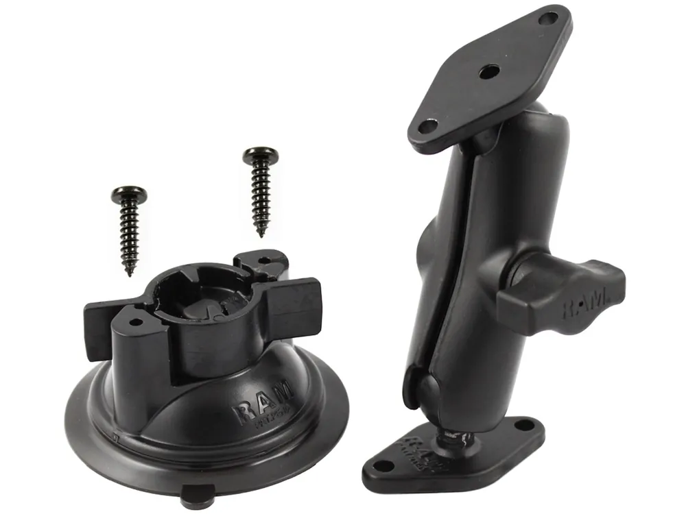 Preisknaller RAM Mounts Saugfuss-Set mit Diamond-Anbindung (Trapez) - nicht montiert, mittlerer Verbindungsarm, 2x Diamond-Basisplatte (Trapez), B-Kugel (1 Zoll),