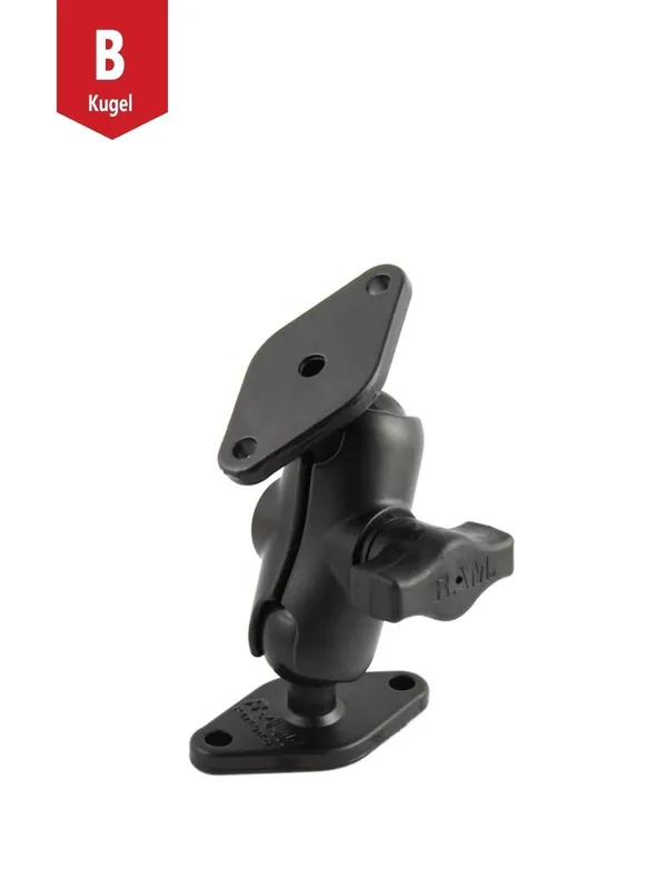 RAM Mounts Aufbau-Set - B-Kugel (1 Zoll), 2x Diamond-Basisplatte (Trapez), kurzer Verbindungsarm Neue Ware
