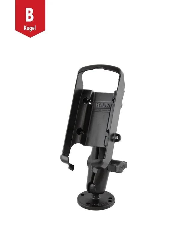Preisreduziert RAM Mounts Aufbau-Halterung Garmin GPS 76 Serie - B-Kugel (1 Zoll), runde Basisplatte (AMPS), mittlerer Verbindungsarm