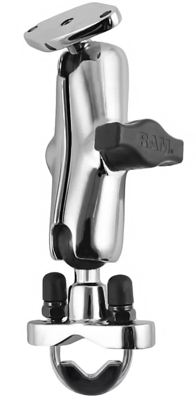 Kracherpreis RAM Mounts Chrom-Set - Klemmschelle, mittlerer Verbindungsarm, Diamond-Basisplatte (Trapez), B-Kugel (1 Zoll), im Polybeutel