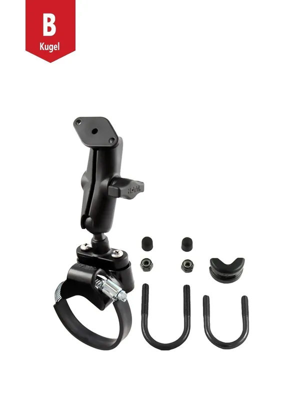 Neuheit RAM Mounts Rohr-Set - B-Kugel (1 Zoll), Klemmschelle, mittlerer Verbindungsarm, Diamond-Basisplatte (Trapez)