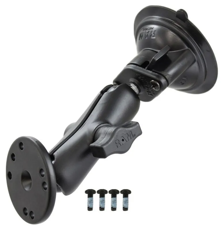 RAM Mounts Saugfuss-Set mit AMPS-Anbindung - mittlerer Verbindungsarm, Diamond-Basisplatte (Trapez), runde Basisplatte (AMPS), Schrauben-Set, B-Kugel Kracherpreis