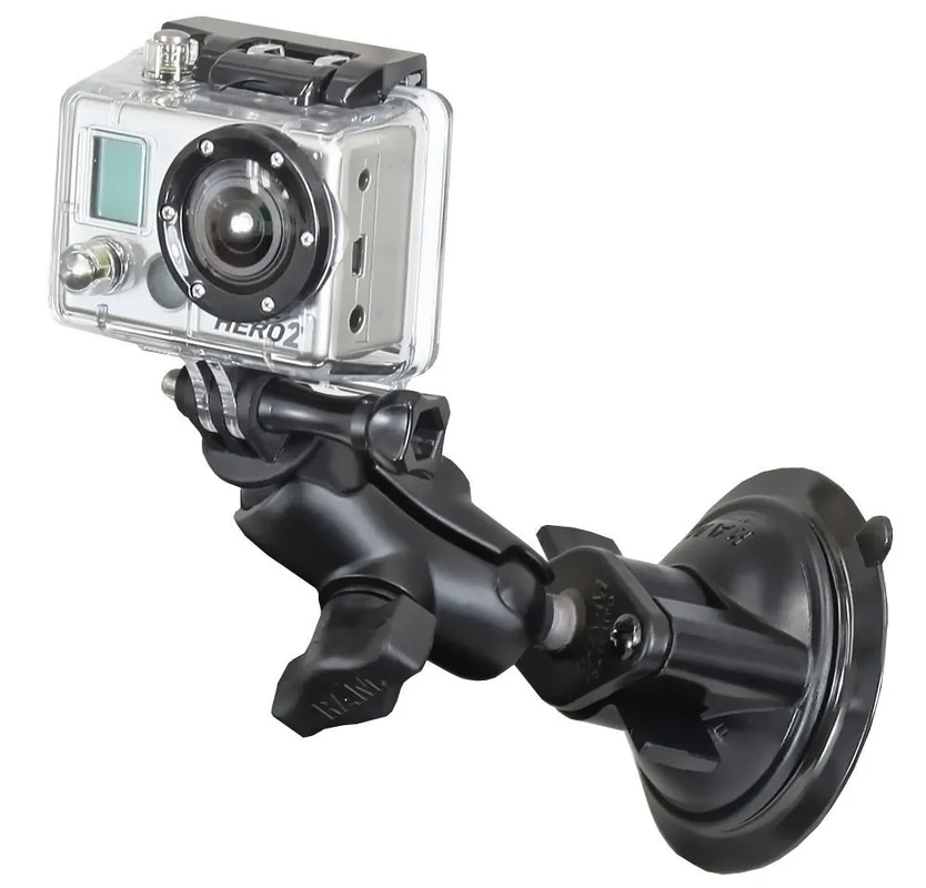 Sonderaktion RAM Mounts GoPro Saugfuss-Kamerahalterung (kurz) - mit Saugfuss, B-Kugel (1 Zoll), im Polybeutel