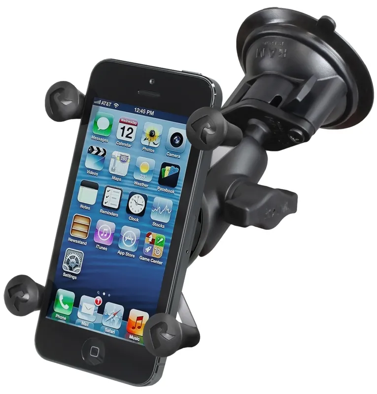 RAM Mounts X-Grip Saugfuss-Halterung für Smartphones bis 82,6 mm Breite - B-Kugel (1 Zoll), kurzer Verbindungsarm Neu