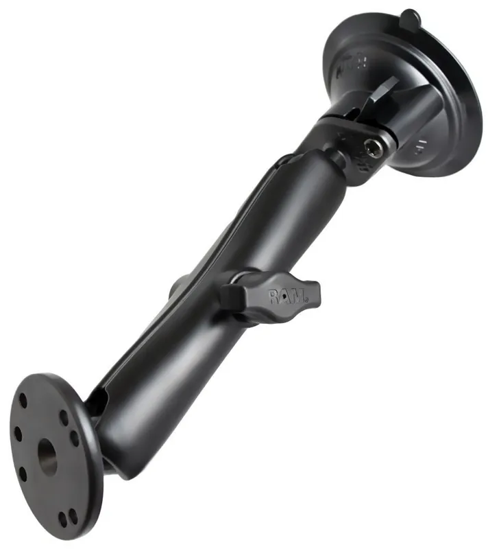 RAM Mounts Saugfuss-Set mit AMPS-Anbindung - langer Verbindungsarm, Diamond-Basisplatte (Trapez), runde Basisplatte (AMPS), B-Kugel (1 Zoll), im Polyb Highlight