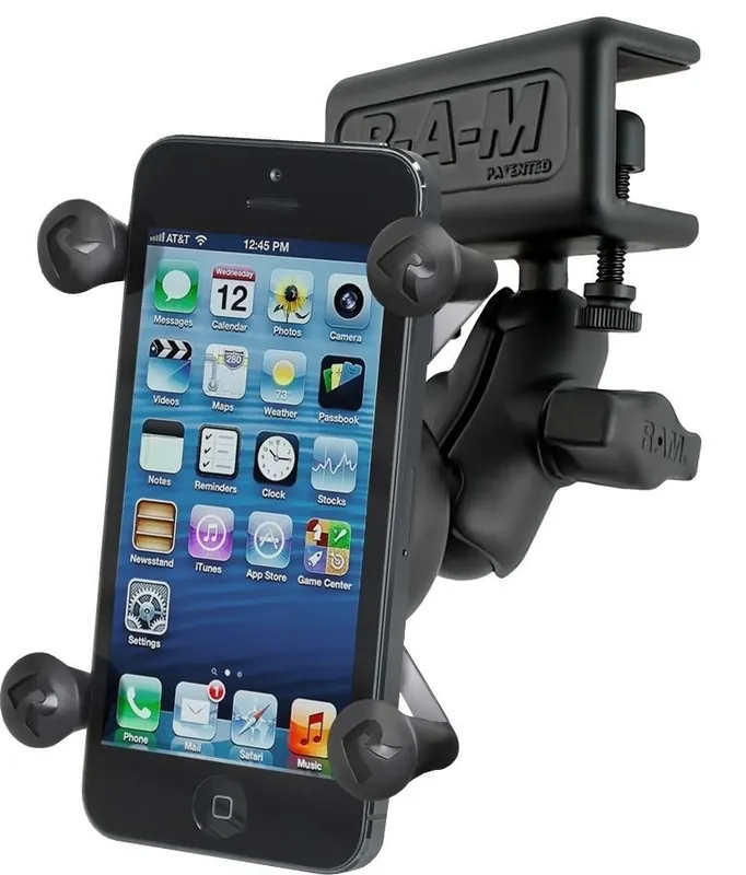 RAM Mounts X-Grip Luftfahrt-Panelhalterung für Smartphones bis 82,6 mm Breite - B-Kugel (1 Zoll), Panelklammer, kurzer Verbindungsarm Must-Have