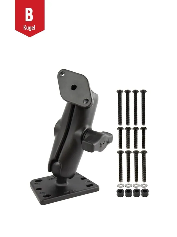 Angebot RAM Mounts Motorrad-Set - B-Kugel (1 Zoll), Basisplatte (Brems-/Kupplungsbehälter), mittlerer Verbindungsarm, Diamond-Basisplatte (Trapez)