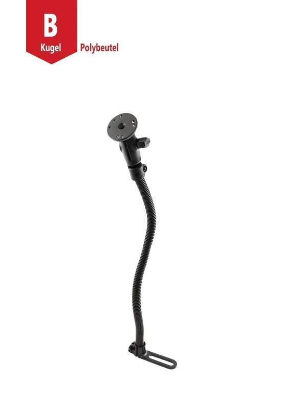 Nur Heute RAM Mounts Pod I Sitzschienen-Adapter mit AMPS-Anbindung - flexibler Stab (ca. 450 mm), runde Basisplatte, B-Kugel (1 Zoll), im Polybeutel