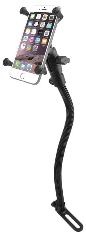 Versand Am Gleichen Tag RAM Mounts X-Grip Schwanenhals-Halterung für Smartphones bis 114,3 Breite - B-Kugel (1 Zoll), Pod-Basis (für Fahrzeugsitz)