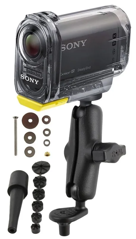 RAM Mounts Motorrad-Kamerahalterung mit 1/4"-20 Gewindestift - mit Lenkervorbaubasis, B-Kugel (1 Zoll), im Polybeutel Top-Angebot
