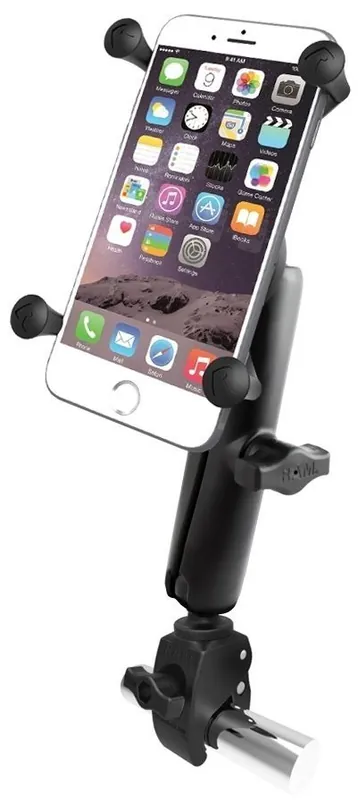 RAM Mounts X-Grip Klemm-Halterung für Smartphones bis 114,3 mm Breite - B-Kugel (1 Zoll), Tough-Claw klein (Durchmesser 15,9-29,0 mm), langer Verbindu Abverkauf
