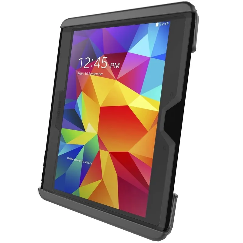 RAM Mounts Tab-Lock (abschließbar) Universal Halteschale für bis zu 10 Zoll Tablets (mit/ohne Schutzhülle) - AMPS-Aufnahme, Schrauben-Set Must-Have