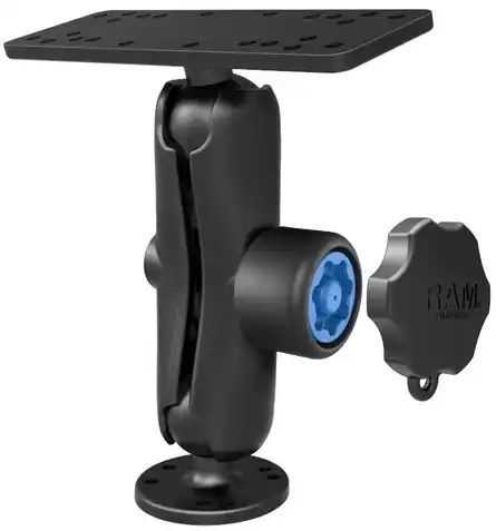 Schnäppchen RAM Mounts Aufbau-Set mit Pin-Lock Sicherung - runde Basisplatte (AMPS), mittlerer Verbindungsarm mit Pin-Lock Sicherung (7-Pin), Adapterplatte (mit U