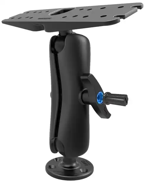 Schnäppchen RAM Mounts Aufbau-Set mit Pin-Lock Sicherung - runde Basisplatte, mittlerer Verbindungsarm mit Pin-Lock Inlet, Pin-Lock Adapter, Adapterplatte (mit Un