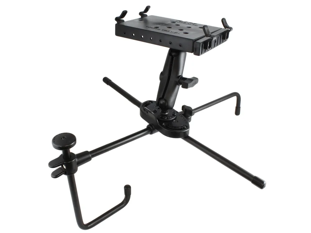 Direktkauf RAM Mounts Seat-Mate Sitzbefestigung mit Tough Tray II Laptop-/Drucker-Halteschale - 2x runde Basisplatte (AMPS), mittlerer Verbindungsarm, C-Kugel (1