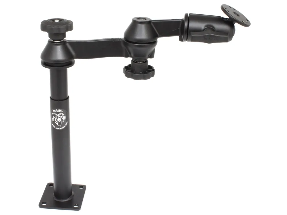 RAM Mounts Doppel-Schwenkarm mit Tele-Pole (ca. 200 mm) und Basis (ca. 225 mm) - Octagon-Verbindungsarm, runde Basisplatte (AMPS), C-Kugel (1,5 Zoll) Jetzt Kaufen
