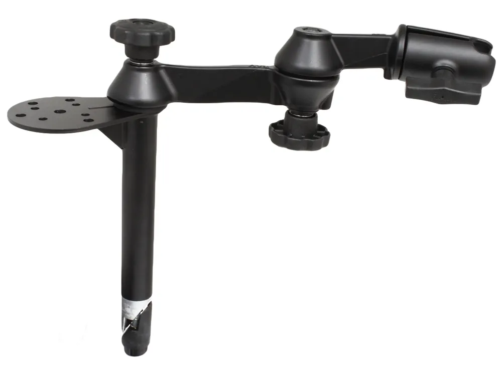 Meistverkauft RAM Mounts Doppel-Schwenkarm mit Tele-Pole (ca. 200 mm) und Seiten-Flansch (AMPS) - Octagon-Verbindungsarm mit C-Kugel-Aufnahme (1,5 Zoll), im Polybeu
