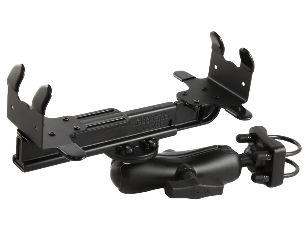 Markenprodukt RAM Mounts Drucker-Rohrhalterung für Canon BJC-85 / i80 - Doppel-Klemmschelle, mittlerer Verbindungsarm, runde Basisplatte (AMPS), C-Kugel (1,5 Zoll)