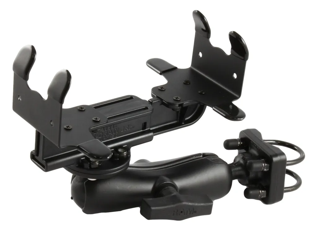 RAM Mounts Drucker-Rohrhalterung für portable Drucker - Doppel-Klemmschelle, mittlerer Verbindungsarm, runde Basisplatte (AMPS), C-Kugel (1,5 Zoll) Neu Im Sortiment