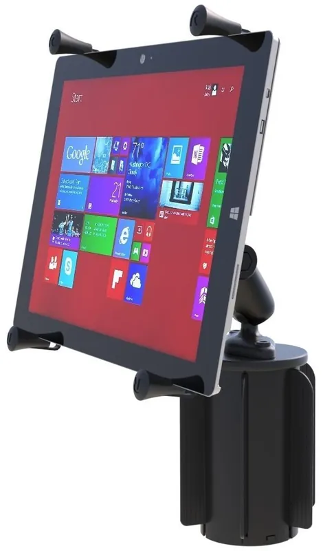 RAM Mounts Fahrzeug-Halterung mit X-Grip Halteklammer Tablets (12 Zoll) - B-Kugel (1 Zoll), Basis für Getränkehalter Echt