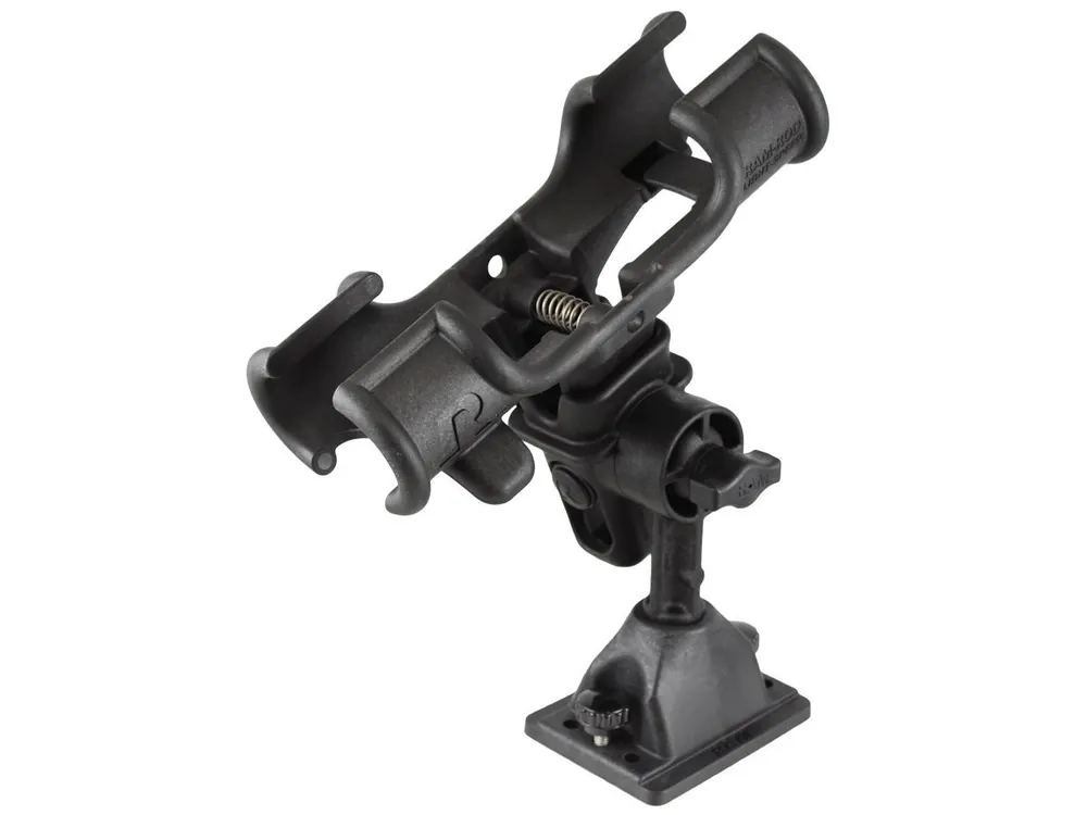 RAM Mounts Rod Light Speed Angelrutenhalterung mit Bulkhead-Basis - Spline Post Stift (ca. 100 mm), Ratchet-System, Doppel-Bulkhead-Bodenbasis Bestseller