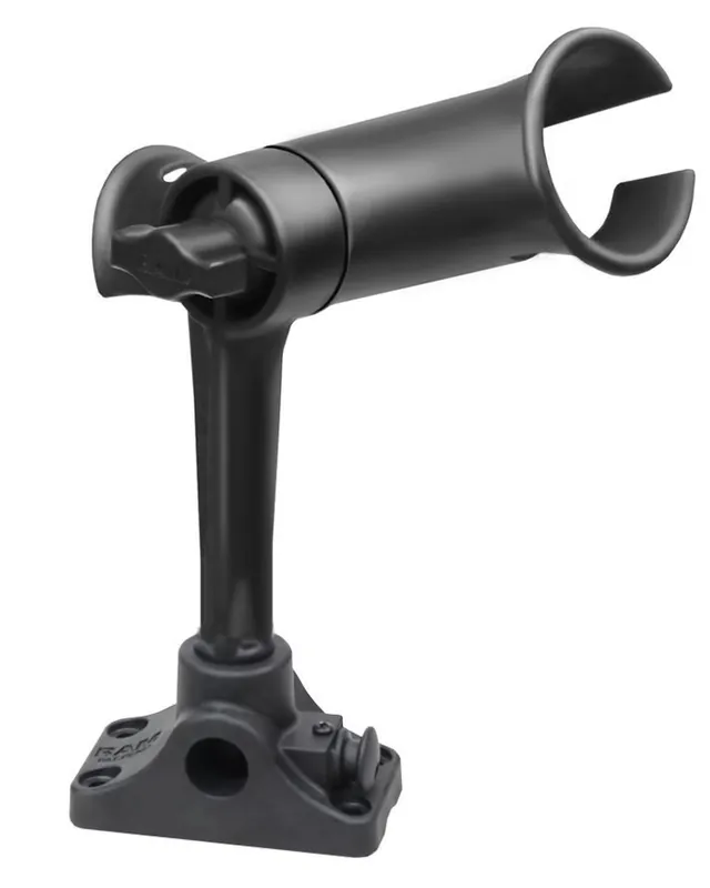 Echt RAM Mounts Verbundstoff-Angelrutenhalter Tube Jr. mit Spline Post u. Bulkhead-Bodenbasis - mittlerer Spline Post Stift (ca. 150 mm), Ratchet-System, i