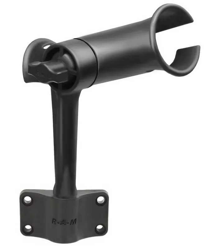 RAM Mounts Verbundstoff-Angelrutenhalter Tube Jr. mit Spline Post u. vertikaler Bulkhead-Basis - mittlerer Spline Post Stift (ca. 150 mm), Ratchet-Sys Knallerangebot