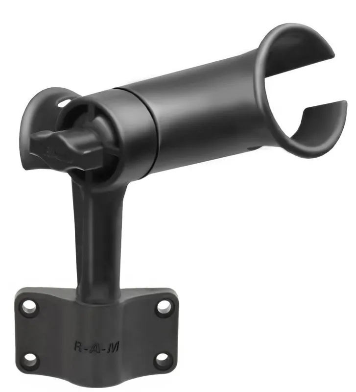 Günstig RAM Mounts Verbundstoff-Angelrutenhalter Tube Jr. mit Spline Post u. vertikaler Bulkhead-Basis - kurzer Spline Post Stift (ca. 100 mm), Ratchet-System