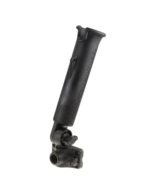 RAM Mounts Tough-Tube Verbundstoff Flöten-Halterung für Angelruten mit Spline Post u. Bulkhead Basis - Spline Post Stift (ca. 75 mm), Ratchet-System, Highlight