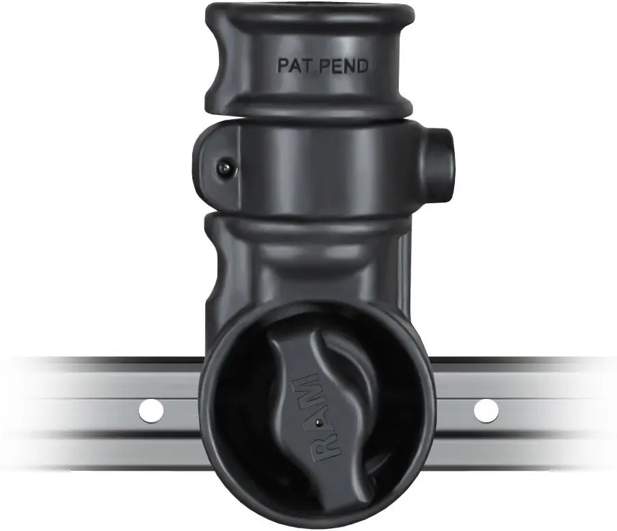 RAM Mounts seitlicher Verbundstoff-Adapter für Angelrutenhalter - mit T-Slot für Tough-Track Schienen, im Polybeutel Garantierte Lieferung