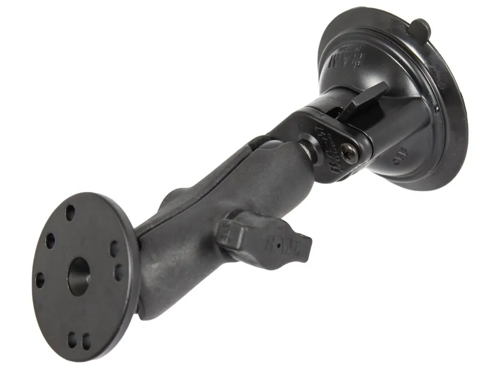 RAM Mounts Verbundstoff/Aluminium Saugfuss-Set mit AMPS-Anbindung - mittlerer Verbindungsarm, Diamond-Basisplatte (Aluminium, Trapez), runde Basisplat Kracherpreis
