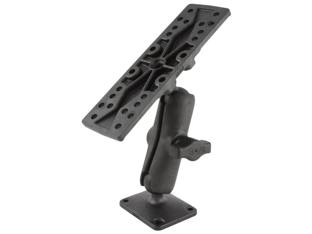 Zertifiziert RAM Mounts Verbundstoff-Aufbau-Set - Basisplatte rechteckig, mittlerer Verbindungsarm, universal Adapterplatte, B-Kugel (1 Zoll), im Polybeutel