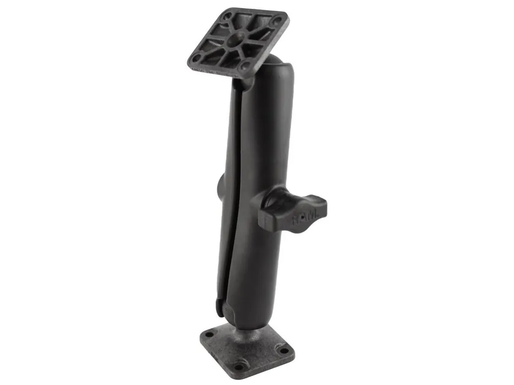 Expressversand RAM Mounts Verbundstoff-Aufbau-Set - 2x rechteckige Basisplatte, langer Aluminium-Verbindungsarm, B-Kugel (1 Zoll), im Polybeutel