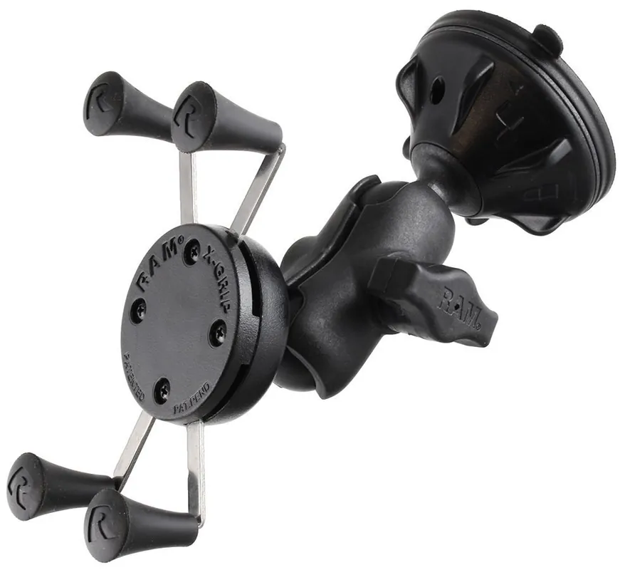 RAM Mounts Verbundstoff Saugfuss-Halterung mit X-Grip Halteklammer für Smartphones bis 82,6 mm Breite - B-Kugel (1 Zoll), kurzer Verbindungsarm (ca. 6 Schnäppchen