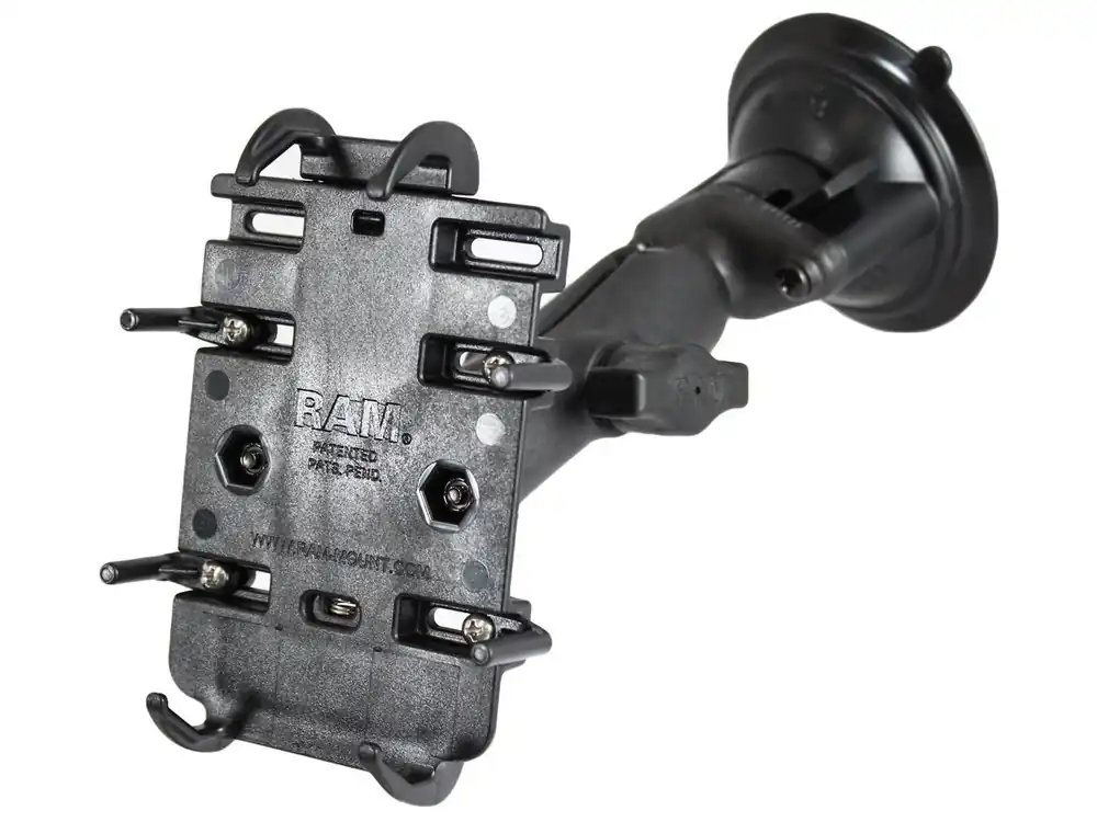 Preisknaller RAM Mounts Universal Verbundstoff Saugfuss-Halterung für elektronische Geräte - 2x Diamond-Basisplatte (Trapez), mittlerer Verbindungsarm, Halteschale