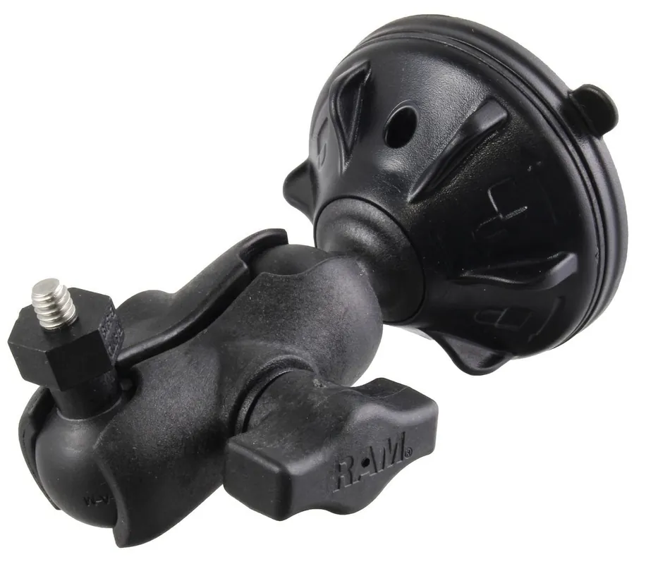 RAM Mounts Verbundstoff Saugfuss-Set - kurzer Verbindungsarm, Tough-Ball mit 1/4"-20 Gewindestift, B-Kugel (1 Zoll), im Polybeutel Neuheit
