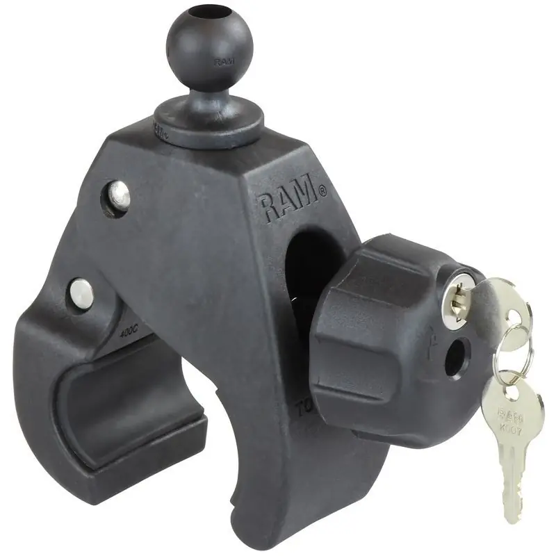 Preisknaller RAM Mounts Tough-Claw Halteklammer groß (Durchmesser 25,4-55,9 mm) mit Schloss - B-Kugel (1 Zoll)