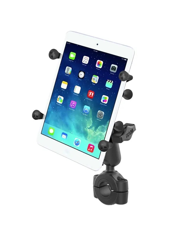 Bestpreis RAM Mounts X-Grip Motorrad-Halterung für Tablets (7 Zoll) - B-Kugel (1 Zoll), Torque-Schraubklemme (Durchmesser 19,0-25,0 mm), mittlerer Verbindungsar