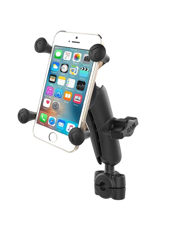RAM Mounts X-Grip Motorrad-Halterung für Smartphones bis 82,6 mm Breite - B-Kugel (1 Zoll), Torque-Schraubklemme (Durchmesser 9,5-15,8 mm), mittlerer Saisonangebot