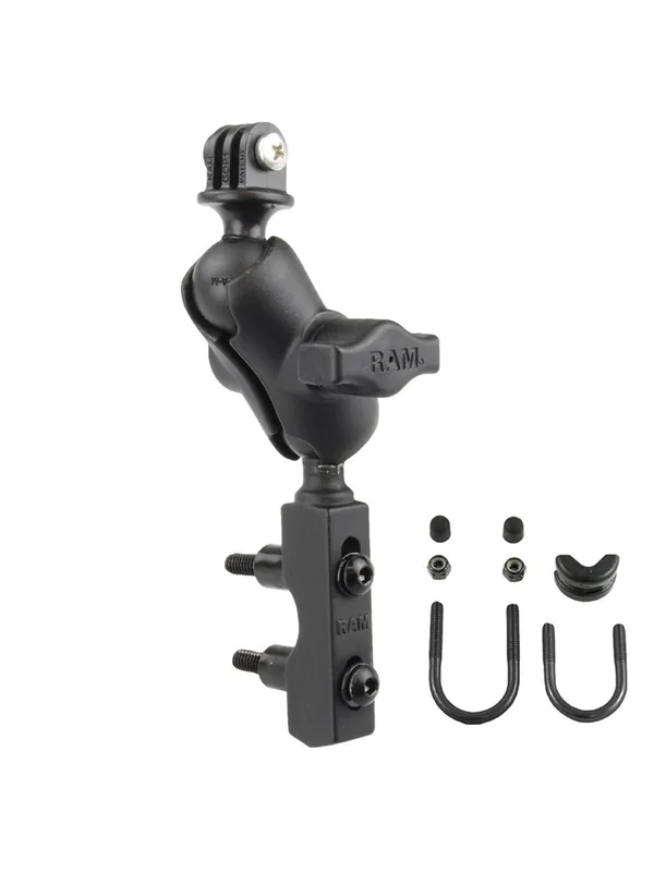 RAM Mounts GoPro Motorrad-Kamerahalterung (kurz) - mit Basisbefestigung für Lenker/Bremse/Kupplung, B-Kugel (1 Zoll), im Polybeutel Nur Heute